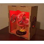 Figura shenlong rojo + caja de mdf con luz led